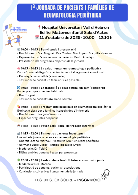 I Jornada de pacients i families de reumatologia pediatrica
